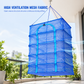 Multi Layer Foldable Hanging Mesh Drying Net Cage with Hook Thickened Nylon Mosquito and Fly Proof