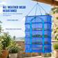 Multi Layer Foldable Hanging Mesh Drying Net Cage with Hook Thickened Nylon Mosquito and Fly Proof