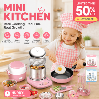 🎁 BEST GIFT FOR KIDS 50% OFF! 🍳 Children's Real Cooking Mini Kitchen Toys – 22 PCS Set, Functional Play for Little Chefs ✨