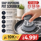 🥳 HOT SALE! 🥳 💞 10K+ SOLD! Soap-Dispensing Scrubber Brush – Built-In Press-to-Dispense Soap Reservoir, Dense Woven PET Non-Scratch Scrubbing Head & Ergonomic Raised Grip – Detachable Replaceable Head for Pots Pans & Dishes ✅