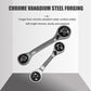 Two-Way Metric and Inch Double-Head Multifunctional Ratchet Wrench 16-in-1 Double-Duty Quick Ratchet Spanner